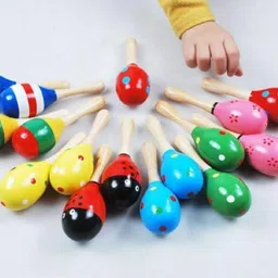 rainbowstore Traditional Wooden rattles for babies pack of 5 Rattle image 3