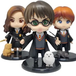 rvm toys Harry Potter 3 Pcs Action Figure Toy Set for Office, Car and Cake Topper (P) image 2