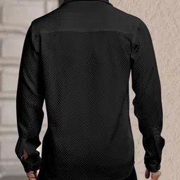 jackbella Men Regular Fit Self Design Spread Collar Casual Shirt image 2