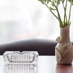 white wings Decorative Crystal Glass Square Shape Ashtray, Cigar & Cigarette Glass Ash Tray Clear Glass Ashtray image 5