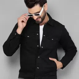 flaring Men Solid Denim Jacket-picture-10