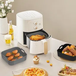 oriware Air Fryer Tray Silicon Black Red Tray image 3