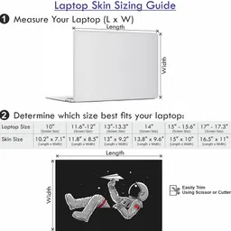 STICKER PRO Universal Laptop Skin with Extra Protective Layer - Astronaut Paper Plane Premium PVC Self Adhesive Vinyl Laptop Skin Compatible for 15.6 inch image 3