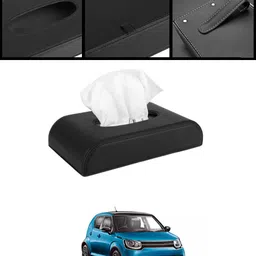 ayw Universal Black D Shape Leatherite Tissue Holder For Car/Home-147 Vehicle Tissue Dispenser image 1