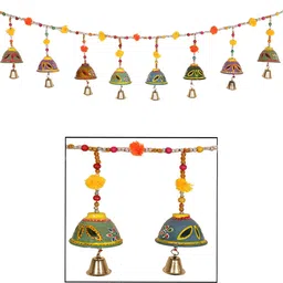 kuber industries Rajasthani Traditional Door Hanging 8 Bells Bandarwal(Multicolor) Plastic Windchime-picture-34
