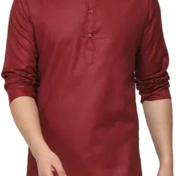 ladyflock Men Solid Cotton Blend Straight Kurta-picture-11