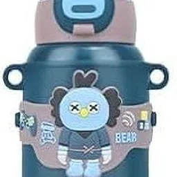 ajignamart Multi Design Cute Mix Cartoon Sipper school Bottle for Kids 450 ml Water Bottle image 3