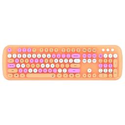 iGear KeyBee Pro Wireless Keyboard & Mouse Combo (104 Keys, 1600 DPI Adjustable, Removable Key Caps, Orange) image 2