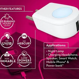 suryakush 2 W Basic Round Plug & Play Night Bulb image 5