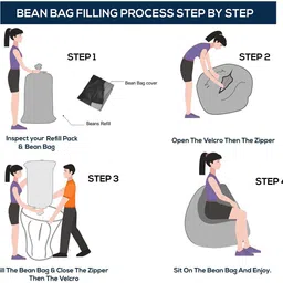furnon XXXL Tear Drop Bean Bag Cover (Without Beans) image 3