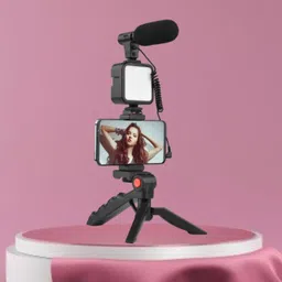 Clairbell Video Kit with(Tripod) LED Lights & Wireless Microphone For Vlogging/YouTubeY492 Tripod-picture-26