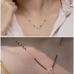 vriva jewels Stylish American Diamond Mangalsutra for women Alloy Mangalsutra-picture-10