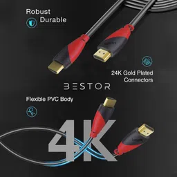 Bestor HDMI Cable 1.5 m 4K 60Hz PVC HDMI Cable with ARC Support for Smart HDTV Laptop Monitor Projector image 3