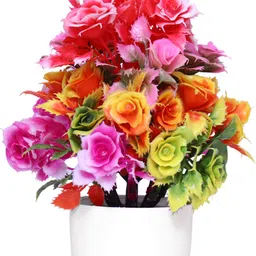 anuash Flowers with Pot table Decoration use for Gift to your loveone, Multicolor Wild Flower Artificial Flower with Pot image 4