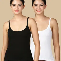 lux cozi Women Black, White Camisole-picture-13