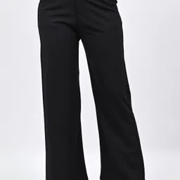 kotte Women Straight Fit Black Cotton Blend Trousers-picture-18