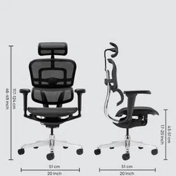 ardasinterior Ultra Breathable Mesh Ergonomic Chair with Adjustable Headrest & Seat Glider Mesh Office Adjustable Arm Chair image 2