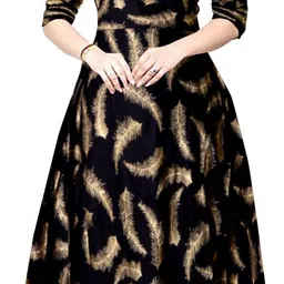 mudrika Printed Rayon Blend Semi Stitched Anarkali Gown-picture-10