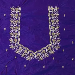 the white rabbit Unstitched Art Silk Blouse Material Embroidered image 3