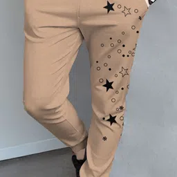 tripr Men Night Suit Set Beige, Black Printed image 5