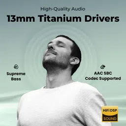 truke Aura Pro earbuds w/ 60H Battery, Leather finish Case, Dual Pairing, 13mm Drivers Bluetooth Headset image 3