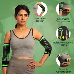 the high zone Elbow Brace Sleeve Single Breathable & Flexible Fit for Weightlifting & Sports Elbow Support image 4