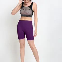 Jinfo Women Pack Of 3 Mid-Rise Lycra Cycling  Shorts image 5