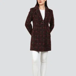 young club classic PURE WOOL Self Design Coat For Women image 4