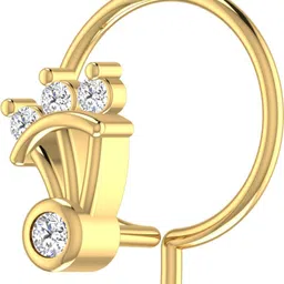 avsar Akshvi 14kt Cubic Zirconia Yellow Gold Nose Wire image 2