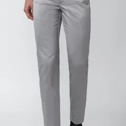 peter england Men Slim Fit Grey Polycotton Trousers-picture-16