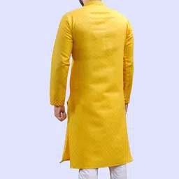 tibra collection Men Embroidered Cotton Blend Straight Kurta image 2