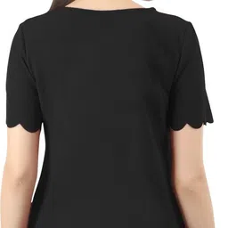laya Casual Regular Sleeves Embellished Women Black Top image 2