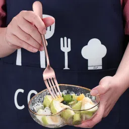 oicia Nw1_Rose-Gold Flatware Forks, Dinnerware Eating Fork for Dining Table Stainless Steel Dinner Fork Set image 4