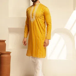 sojanya Men Embroidered Cotton Silk Straight Kurta-picture-13