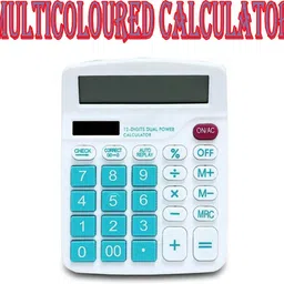 snrn Multifunctional Professional Dual Power 12 Digit Multicolored Calculator Calculator With LCD Display Basic Calculator image 3