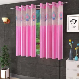152.5 cm (5 ft) Polyester Semi Transparent Window Curtain (Pack Of 2)-image-63