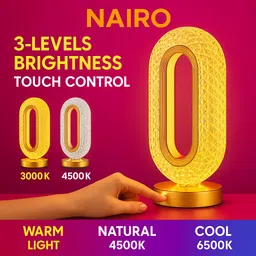 nairo Crystal Touch LED Table Lamp | 3 Color Modes | Rechargeable & Stylish Night Lamp image 3