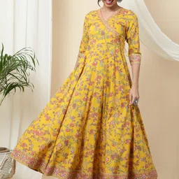 sa rasa Women Printed Pure Cotton Anarkali Kurta image 3
