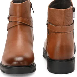 roadster Stylish Textured Ankle Length Versatile Boots For Women image 5