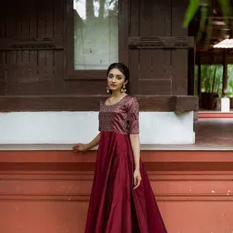 thapnath Woven Jacquard Stitched Anarkali Gown image 4