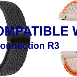 ACM WSM26N20BKWT1070 Pack of 2 Watch Strap Woven Braided Magnetic 20mm for French Connection R3 Smartwatch (Black/White) Smart Watch Strap-image-98