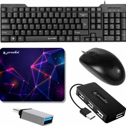 PRODOT High Performance Set of 5 Wired Combo 247s Keyboard & 185 Mouse Combo Set-image-9