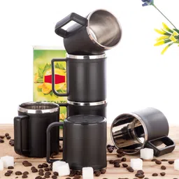 gk sales Pack of 6 Stainless Steel, Plastic Tea Cups Set | Coffee Cup Set | Tea | Coffee | Coffee Cup | Cups | Mug | Set-picture-17