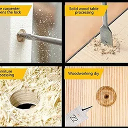 flemigo 6pc Hex Shank Paddle Flat Wood Boring Drill Bit Set For power tools Spade Drill Bit Wood Flat Drill Sets image 5