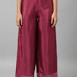 Women Regular Fit Purple Viscose Rayon Trousers-picture-24