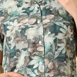 fuback Women Regular Fit Printed Lapel Collar Casual Shirt image 5