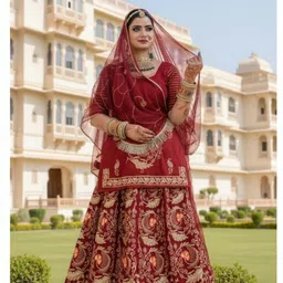 shreemanji trading Embroidered Semi Stitched Rajputi Poshak-picture-16