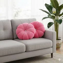 alden Microfibre Cushion Pack of 1 Solid Premium Round cushion-picture-14