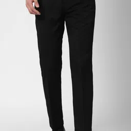 peter england Men Slim Fit Black Polyester Trousers-picture-12