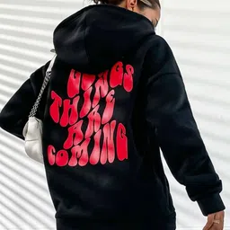 lwexs Women Full Sleeve Printed, Graphic Print Hooded Sweatshirt image 4
